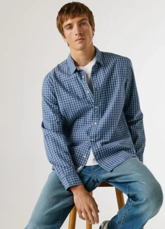 Regular Fit Checked Poplin Shirt