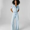 Regular Fit Denim Maxi Jumpsuit
