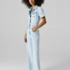 Regular Fit Denim Maxi Jumpsuit