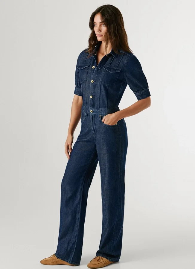 Regular Fit Denim Maxi Jumpsuit Regular Fit Denim Maxi Jumpsuit