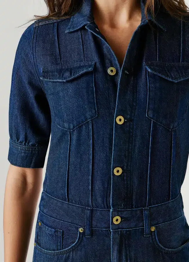 Regular Fit Denim Maxi Jumpsuit Regular Fit Denim Maxi Jumpsuit