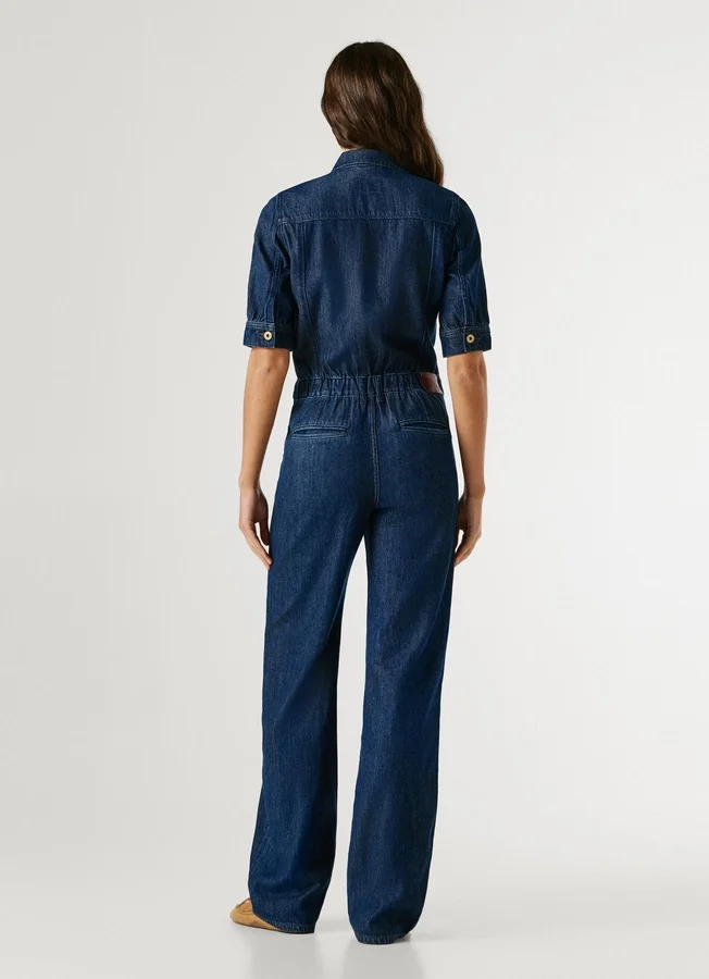 Regular Fit Denim Maxi Jumpsuit Regular Fit Denim Maxi Jumpsuit