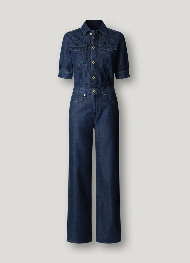 Regular Fit Denim Maxi Jumpsuit Regular Fit Denim Maxi Jumpsuit