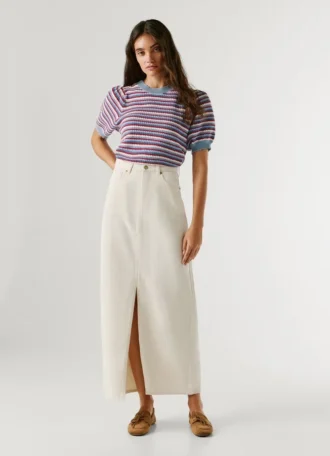 Regular Fit Denim Maxi Skirt