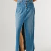 Regular Fit Denim Maxi Skirt