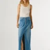 Regular Fit Denim Maxi Skirt