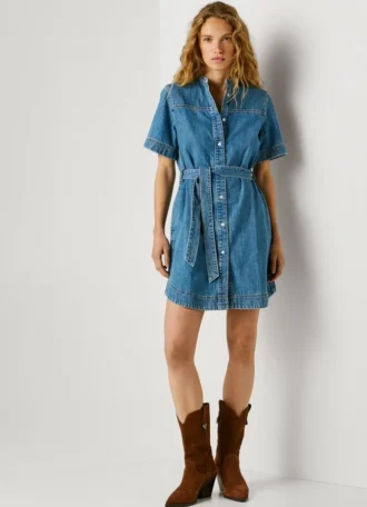 Regular Fit Denim Mini Dress
