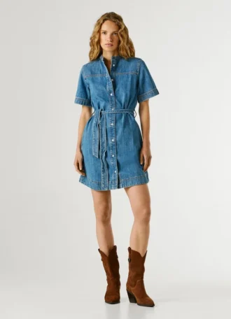 Regular Fit Denim Mini Dress