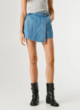 Regular Fit Denim Skort