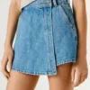 Regular Fit Denim Skort
