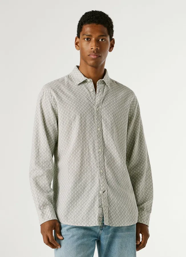 Regular Fit Geometric Print Shirt Regular Fit Geometric Print Shirt