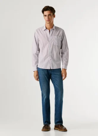 Regular Fit Striped Poplin Shirt