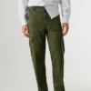 Regular Fit Twill Cargo Trousers