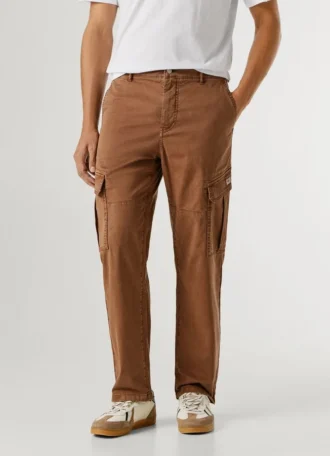 Regular Fit Twill Cargo Trousers