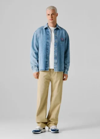 relaxed fit denim overshirt 2 1 330x456 - Relaxed Fit Denim Overshirt