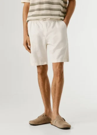 Relaxed Fit Linen Shorts