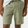 Relaxed Fit Linen Shorts