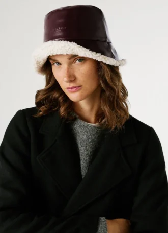 Reversible Faux Leather Hat