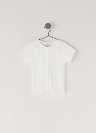 Ribbed Button-Up T-Shirt