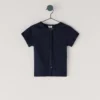 Ribbed Button-Up T-Shirt
