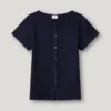 Ribbed Button-Up T-Shirt