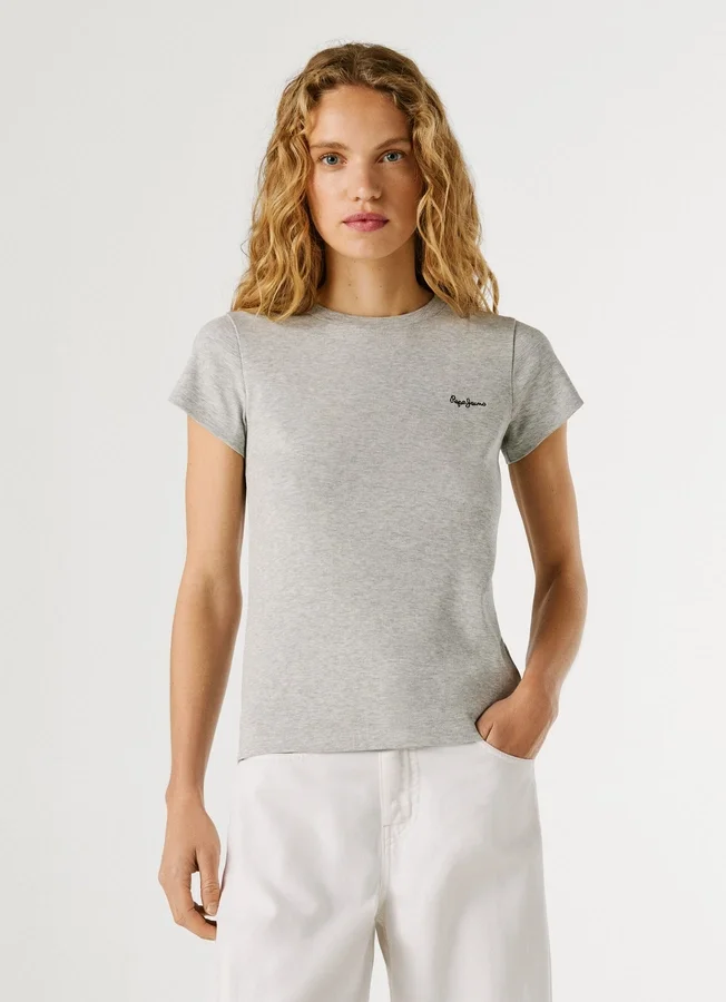 Ribbed Embroidered Logo T-Shirt Ribbed Embroidered Logo T-Shirt