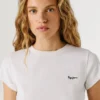 Ribbed Embroidered Logo T-Shirt