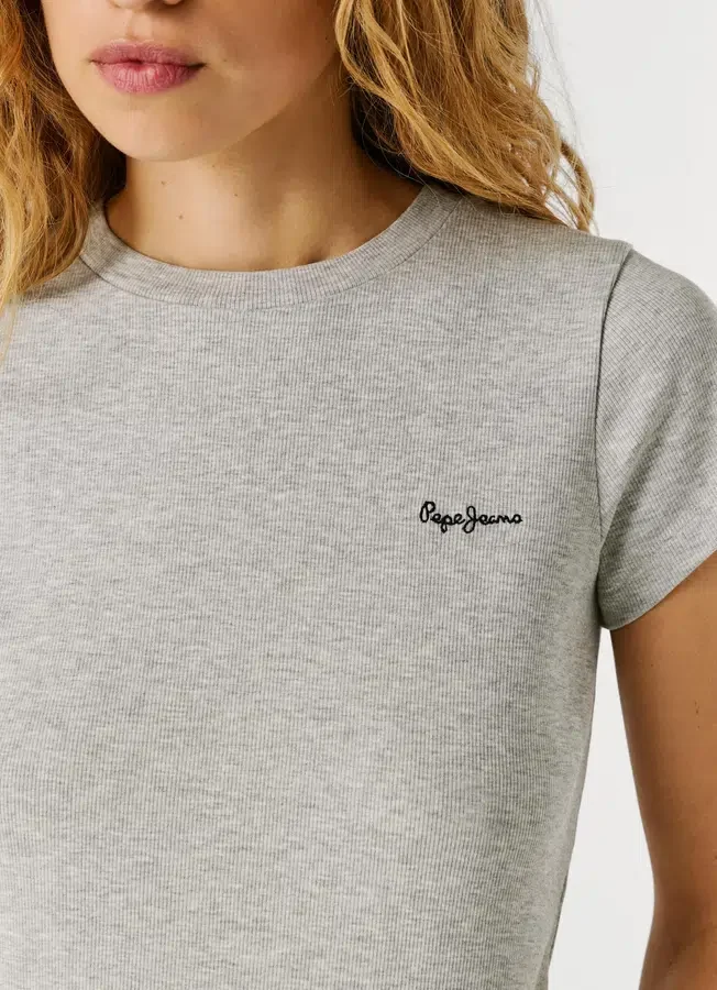 Ribbed Embroidered Logo T-Shirt Ribbed Embroidered Logo T-Shirt