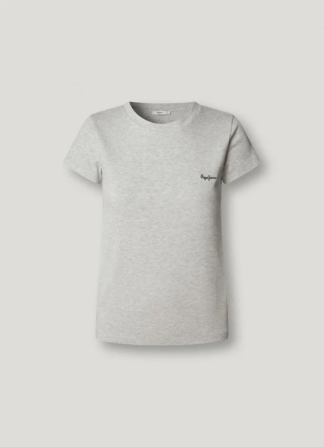 Ribbed Embroidered Logo T-Shirt Ribbed Embroidered Logo T-Shirt