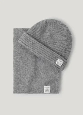 Ribbed Hat and Scarf Set