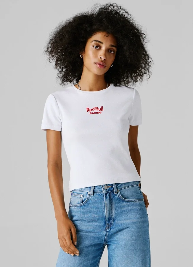 Ribbed Logo Embroidered T-Shirt Ribbed Logo Embroidered T-Shirt