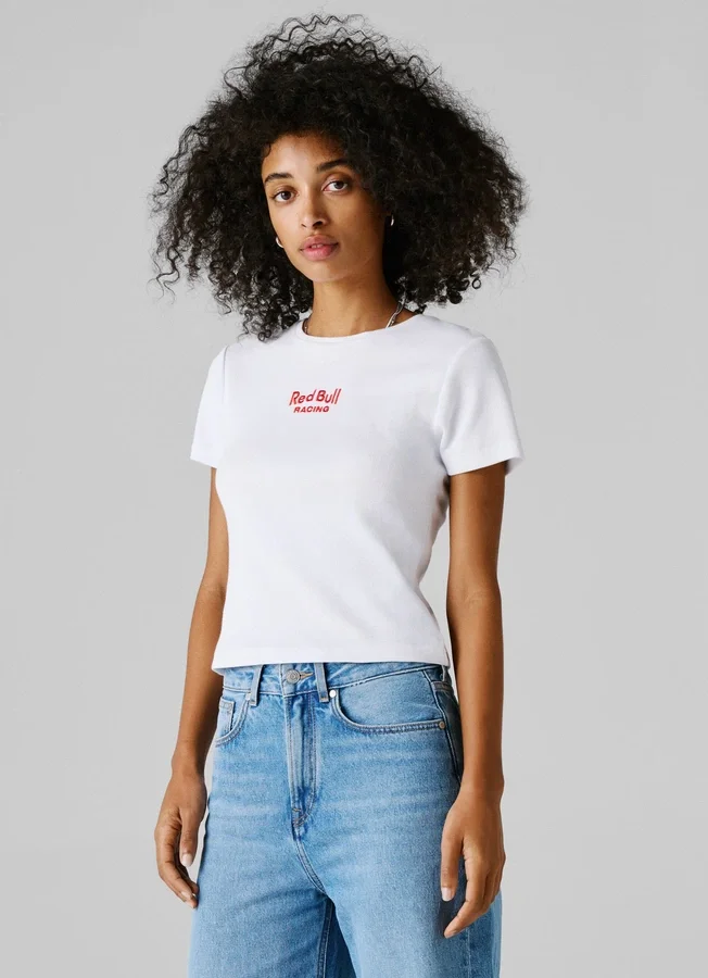Ribbed Logo Embroidered T-Shirt Ribbed Logo Embroidered T-Shirt