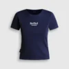 Ribbed Logo Embroidered T-Shirt