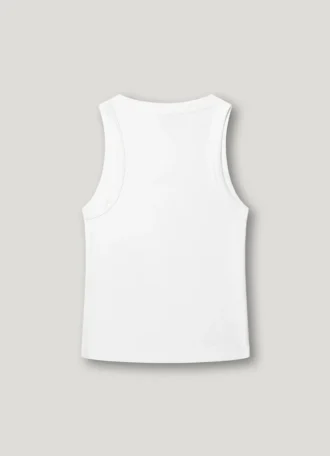 Ribbed Logo Print T-Shirt