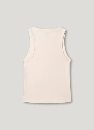 Ribbed Logo Print T-Shirt