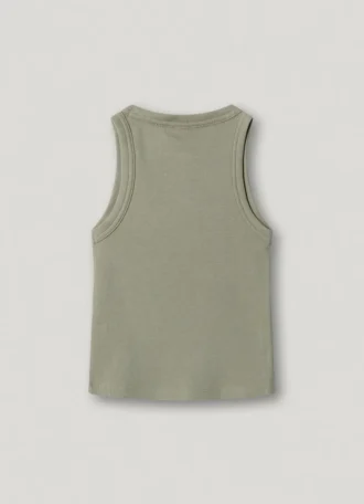 Ribbed Logo Print T-Shirt