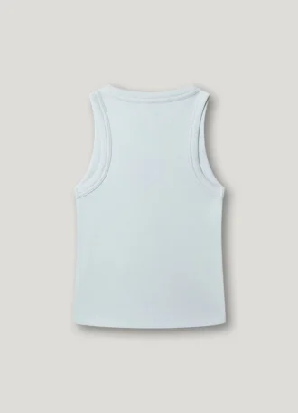 Ribbed Logo Print T-Shirt