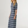 Ribbed Striped Maxi Dress