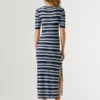 Ribbed Striped Maxi Dress