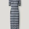 Ribbed Striped Maxi Dress