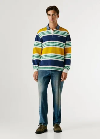 Rugby Striped Long Sleeve Polo