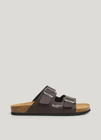 Sandals with Double Buckle