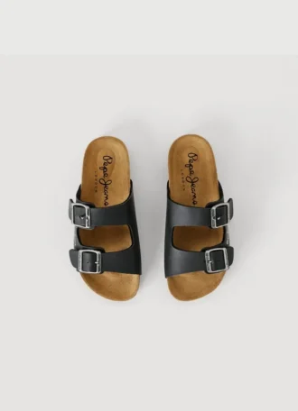 Sandals with Double Buckle