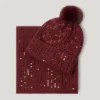 Sequin Hat and Scarf Set