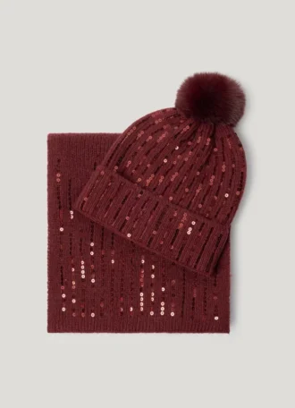 Sequin Hat and Scarf Set