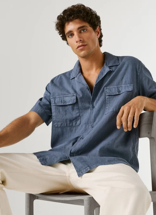 Shirt with Cuban Collar Shirt with Cuban Collar