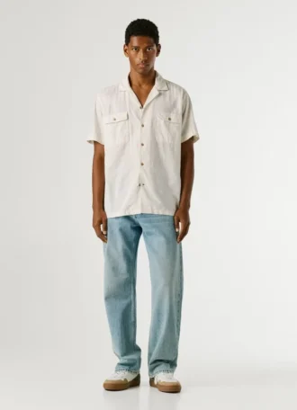 Shirt with Cuban Collar