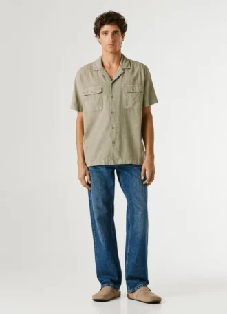 Shirt with Cuban Collar