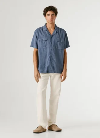 Shirt with Cuban Collar