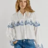 Shirt with Embroidered Ruffles